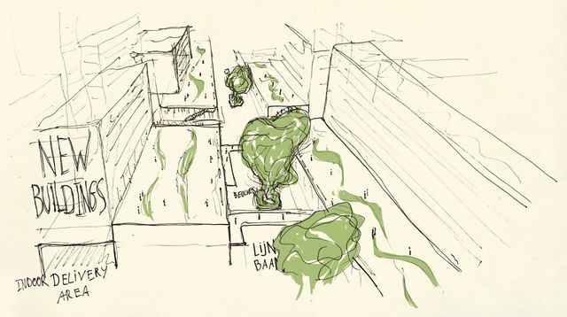 sketch of Lijnbaan re-design